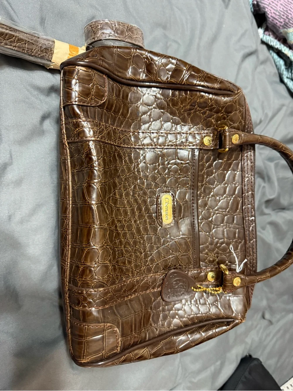Vintage Chenson crocodile-embossed handbags